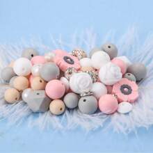 8/30/71pcs Exquisite 3D Floral Silicone Focal Beads Set - With Roses, Poppies, Round & Hexagonal, 1.0 - 2.0mm Delicate Size, Ideal For DIY Jewelry, Creative Necklaces, Bracelets, Pen & Keychain, Versatile Choice For Jewelry DIY