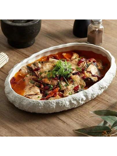 High End Plates, Household Dishes, Ceramic Light Luxury Large Soup Plates, Hotel Tableware 2025 New Model