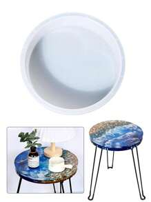 1pc Large Resin Table Mold 14 Inch Round Silicone Epoxy Resin Molds For River Table, DIY Crafts,Cutting Board, Desktop Decoration