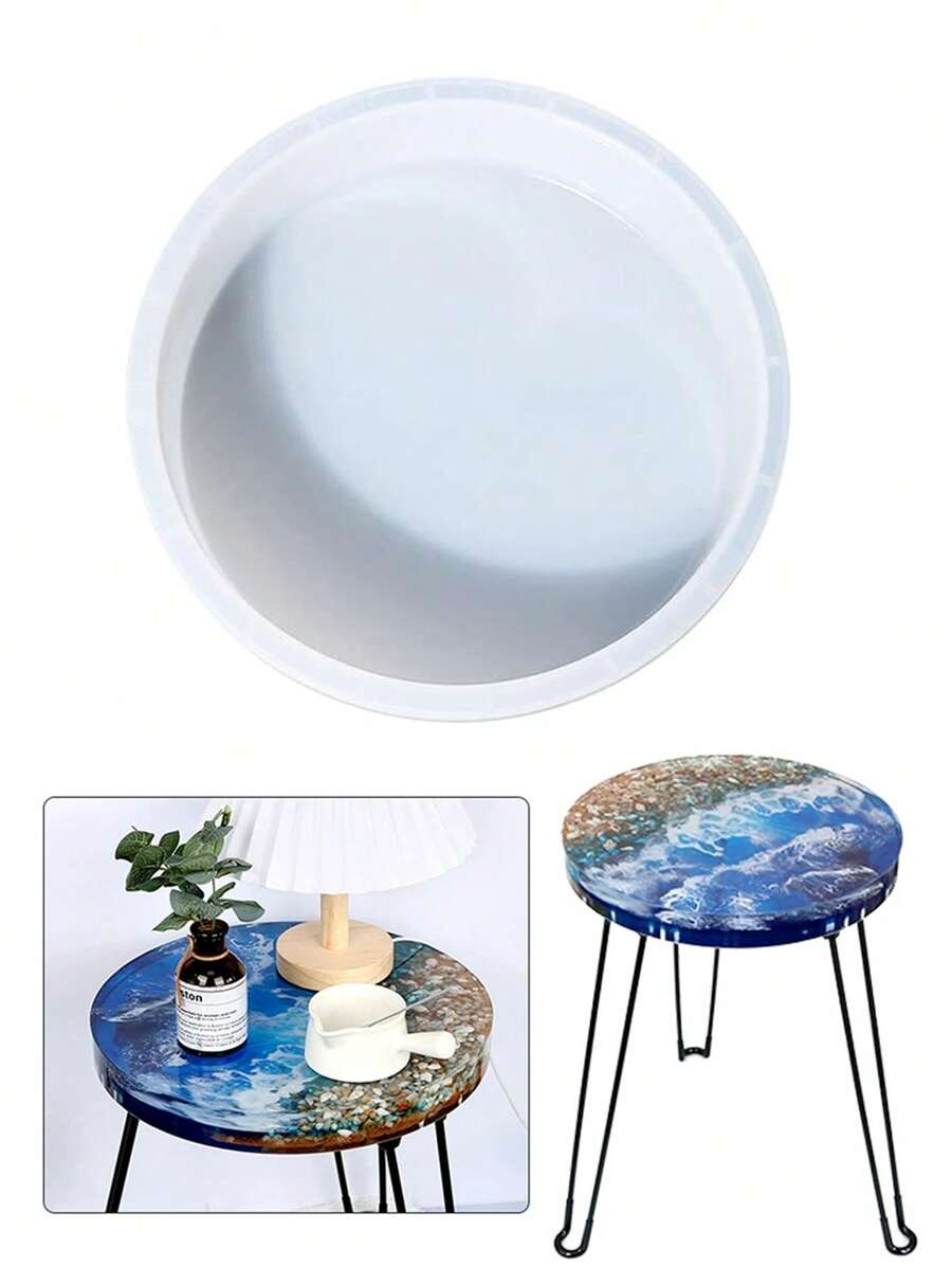 1pc Large Resin Table Mold 14 Inch Round Silicone Epoxy Resin Molds For River Table, DIY Crafts,Cutting Board, Desktop Decoration