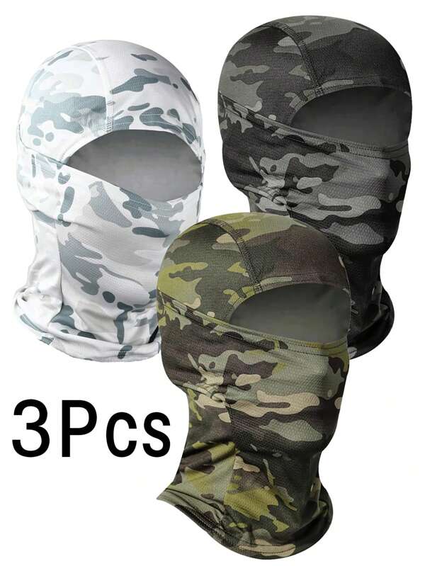 3Pcs/1 Ski Mask For Men Women, Balaclava Face Cover, Shiesty Mask Sun Protector Lightweight For Motorcycle Snowboard Breathable Full Face Mask For Skiing Outdoor Sports