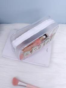 1 件新娘仿珍珠装饰化妆包，透明化妆品收纳包，防水旅行袋，创意新娘太太新娘派对礼物，婚礼回礼包，单身派对装饰，新婚化妆包，适用于假日海滩、浴室收藏、卧室收藏，大容量 - 透明 - 查看 6