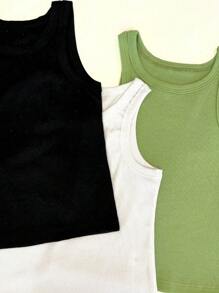 Kit 3 American Summer Blogger Tank Tops - 薄荷綠 - 查看 2