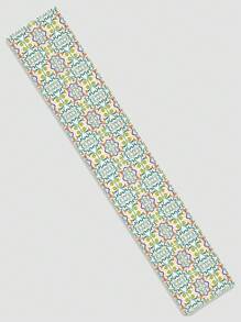 1 pieza Camino de mesa de lino con estampado floral geométrico bohemio pintado a mano, adecuado para días festivos, fiestas, cumpleaños, cenas, decoración de mesa de comedor, cocina, gabinete, decoración de habitación para todas las estaciones