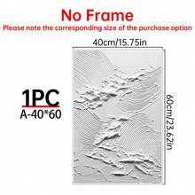 1pc Abstract Ocean Waves Textured Acrylic Painting, Hand-Painted White Wave Art, Frameless, Space & Fantasy Themed, Elegant Wall Decor For Living Room, Entryway, Office, Reception Area