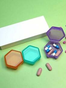 3 件装迷你药盒便携式透明药盒旅行防潮药丸收纳盒可重复使用药盒男女通用药品计划器日常口袋盒可容纳维生素药物和补品家庭旅行必备配件户外办公室返校 - 彩色 - 查看 4