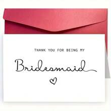 1pc Unique Bridesmaid Thank You Card, "THANK YOU FOR BEING MY BRIDESMAID", A Heartfelt Appreciation For The Thoughtful Bridesmaid - Multicolor - View 10