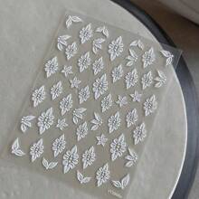 1 Miếng dán móng tay nghệ thuật thiết kế cánh hoa trang trí vẽ tay siêu tinh tế, có các yếu tố cánh hoa nổi như hình ô liu, bướm và cánh hoa đơn, thích hợp cho phụ nữ và trẻ em gái tự làm thay thế cho đồ trang sức hoa - Nhiều màu - Xem 6