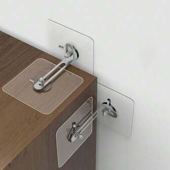 6 st. kraftiga möbelankare i metall - tippsäkra remmar för barnsäkring och jordbävningsskydd - hålfria väggankare för skåp, säkert fäste för möbler utan borrning