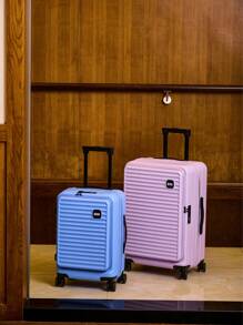 20 Inch Functional Boarding Case, Portable Suitcase With Cup Holder, Luggage With Password Lock,Solid Color Luggage Case Set : Portable Square Handside Handbag & Large Capacity Handside Travel Suitcase With Password,Large Capacity Suitcase, Functional Travel Trolley Case, Boarding Case & Luggage With Cup Holder