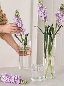 Juego de 6/3/1 pieza de jarrones de vidrio para flores, jarrones altos y claros para centros de mesa, decoraciones de boda, portavelas flotantes de 3 diámetros diferentes, jarrones modernos y sencillos para cenas formales y decoración del hogar