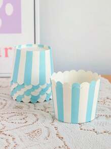 25个装条纹松饼杯烘焙纸杯一次性防油点心纸托小号松饼蛋糕纸杯机制杯