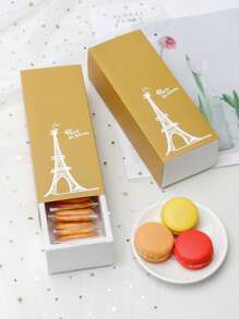 4件/8件可爱女孩带窗饼干盒，蛋糕盒，马卡龙盒，面包盒，巧克力盒，草莓盒，迷你蛋糕盒，甜点盒 - 紙本 - 查看 9