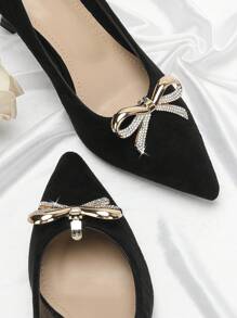 可拆卸鞋子装饰配件金属水钻鞋夹适用于凉鞋、鞋子修理和装饰 - 金色 - 查看 3