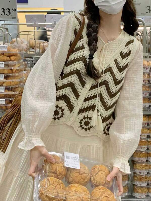 Cardigan de malha listrado feminino, adequado para férias na praia