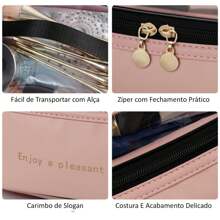 Ahania Double Layer Toiletry Bag Double Divider Transparent Waterproof Makeup Organizer Portable Travel Toiletry Large Capacity - màu đen - Xem 7