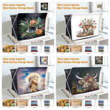 1 Set DIY Mary Sue Our Lady Eyes - Cartoon Vivid Cow & Colorful Boots Diamond Painting Kit, Canvas Material Suitable For Storage Cabinet, Large Space And Good Looking