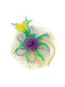 1pc Fascinators Headband Tea Party Hats For Women Feather Mesh Polka Dots Headwear Women's Fascinators Feathers Tea Party Hat - A - View 11