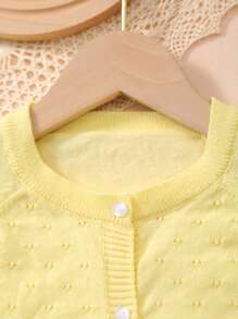 Mädchen leichte knöpfbare durchbrochene gestrickte Strickjacke