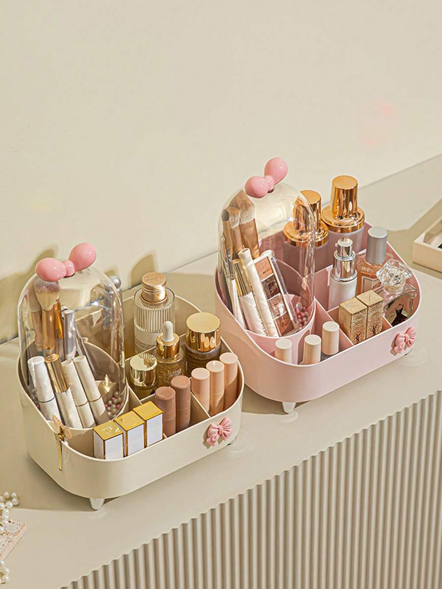 1/2/4/5/20 piezas Cajas de almacenamiento portátiles de moda, estantería con cubierta transparente para aparador, dispensador de gran capacidad para el baño, adecuado para lápiz labial, perfume, brochas de maquillaje, lápiz de cejas, accesorios para el cabello, joyas, decoración del hogar, regalos para la vuelta al cole.