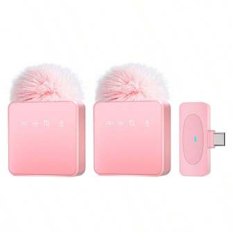 Micrófono inalámbrico profesional de 2.4G: Batería de larga duración de 14 horas, capacidad de batería de 160mAh, cancelación de ruido DSP+ENC, diseño de clip práctico para vlogging/streaming en HD