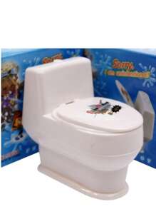 3 件套娃娃屋微型逼真冲水马桶浴室场景装饰配件