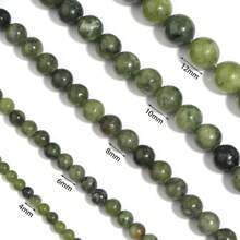 1pc Natural Nephrite Jade Beads In Multiple Sizes 4/6/8/10/12mm, Round Loose Beads, Fashion Elegant Vintage Green Jade, Handmade DIY For Bracelets, Necklaces, Jewelry Making, Pendants, Accessories Wholesale - Southern Jade - View 6