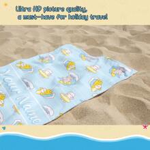 [1 件] 个性化冲浪猫沙滩巾，采用超细纤维制成，多用途毛巾，可机洗，超柔软吸水，旅行、露营、海滩、泳池必备，夏季、节日的绝佳礼物 - 彩色 - 查看 8