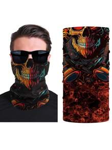 Outdoor Sports Skeleton Pattern Multifunctional Neck Gaiter, Face Mask, Headband - UV Protection, Breathable, Warm, Windproof, Suitable For Fishing, Cycling - Multicolor - View 4