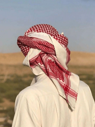 1 pièce Cache-Tête Kaffiyeh Pour Homme, Écharpe D'extérieur, Turban Carré De Désert, Coupe-Vent, Unisexe