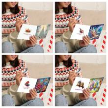 1pc Diamond Painting DIY Natural Landscape Themed Diamond Painting Card Kit - Partially Drilled DIY Diamond Painting, Suitable For Writing Letters, Love Letters, And Blessings