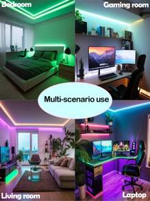 1 Stück 1M/2M/3M/5M/10M/15M LED-Strip-Leuchten für Schlafzimmer mit 44 Tasten Fernbedienung, RGB-Farbwechsel-LED-Lichterkette, Schlafzimmer-Lichterkette, Wohnzimmer Zuhause Valentinstag Party Hochzeit Dekoration