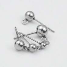 20pcs Stainless Steel Earring Making Kit With Round Beads And Butterfly Earring Backs - DIY Earrings Jewelry Making Set