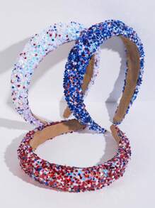 1 pieza Nuevo estilo de diadema con corona alta decorada con lentejuelas, accesorio de fiesta brillante y de moda