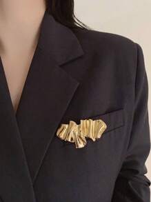 1pc Metal Asymmetrical Unique Design Fashion Brooch, For Women Decorative Suit Jacket Accessory - Brooch - View 7