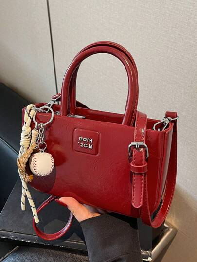 Fashionable Solid Color Simple Versatile Shoulder Bag Classic Popular Niche Design Handbag Elegant Adjustable Shoulder Strap Crossbody Bag, Suitable For Daily Travel Commuting Work Shopping Dating.