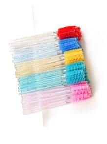 100pcs/50pcs/10pcs Eyelash Extension, Colorful Eyelash Extension, Crystal Eyebrow Brush, Mascara, Applicator Wands, Eyelashes, Makeup Brushes, Cosmetic Tool Set