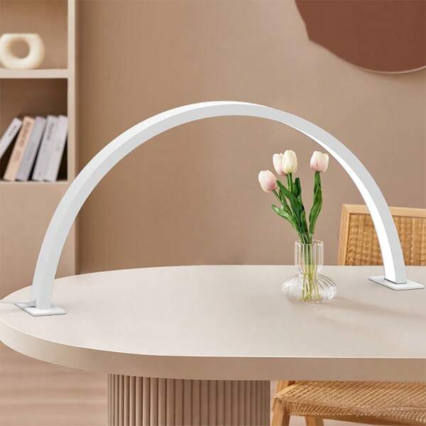 1 paquete Lámpara de mesa LED moderna, decoración de accesorios, lámpara de mesa para uñas, decoración del hogar, lámparas de escritorio minimalistas, decoración de lujo para el hogar, luz blanca fría de 40/56/66 cm, lámpara de mesa de aluminio/gel de sílice con luz LED blanca para salón de uñas, salón de belleza, estudio, dormitorio, vestidor, iluminación de relleno interior con puerto USB