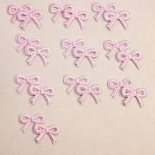 20pcs Pink Cute Bow Embroidered Adhesive Patches - Pink - View 1