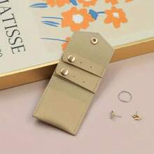 CALINNL 1pc Portable Multifunctional Small Jewelry Roll Bag Beauty Bag Beauty Bag Mini Closing Newspaper Earring Ring Earring Necklace Storage Bag Travel Essentials Travel Accessories Travel Must Haves Holiday Essentials Holiday Travel Bag - Multicolor - View 4