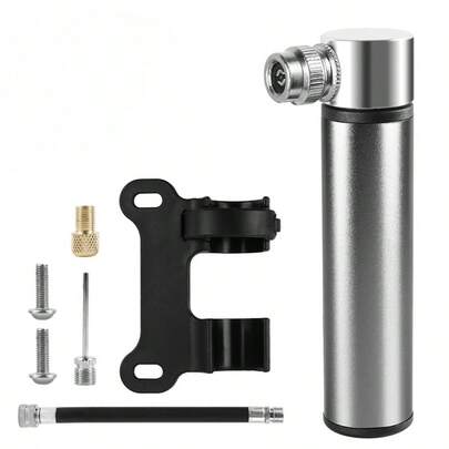 Pompa mini portatile in lega di alluminio per bicicletta, compatibile per valvole americane e francesi, universale per bicicletta da montagna e da strada, accessorio e attrezzo per riparazione bicicletta