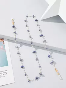 1 pieza Cordón para gafas de piedra multicolor, adecuado para uso diario - Azul C - Ver 2