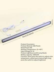 1pc LED Rotatable Makeup Mirror Front Light, No Drill Needed For Bathroom Mirror, Rechargeable Vanity Table Lamp With Cool & Smart Eye Protection Study Light Strip For Bedroom, Dormitory, Desk