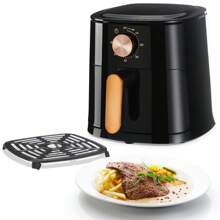 OYAJIA 1800W Electric Air Fryer Oven, 5.5L, Rapid Air Circulation, 60-Min Timer, Large Capacity For Low-Fat, Black – Compact Air Fryer For Healthier Food In Minutes