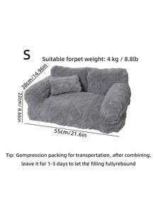 1 Pc All Season Machine Washable Pet Sofa, Pet Bed For Cats And Dogs Puppy Keep Dog Bed Cat Bed Easy To Clean - Grey - View 9