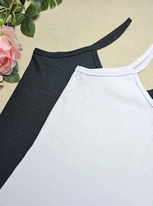 Simple Casual Regata Plus Size G1 Veste 48/50 - G1 Vest KIT2 Black + White - View 2