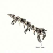 Unusual Large Solid Gothic Steampunk Jointed Skeletal Claw Full Finger Ring - Multicolor - View 4