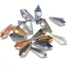 20 pièces/paquet Perles en verre cristal transparent en forme de goutte d'eau 8*20mm pour la fabrication de bijoux DIY