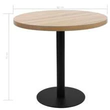 Table bistrot marron clair 80 cm MDF