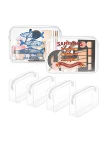 Waterproof PVC Cosmetic Bag - Sardine, Flamingo And Beach Pattern - Summer Makeup Organizer Bag, Suitable For Travelers, Beach Lovers And Women | Cosmetic Bag, Waterproof Cosmetic Bag - Multicolor - View 2